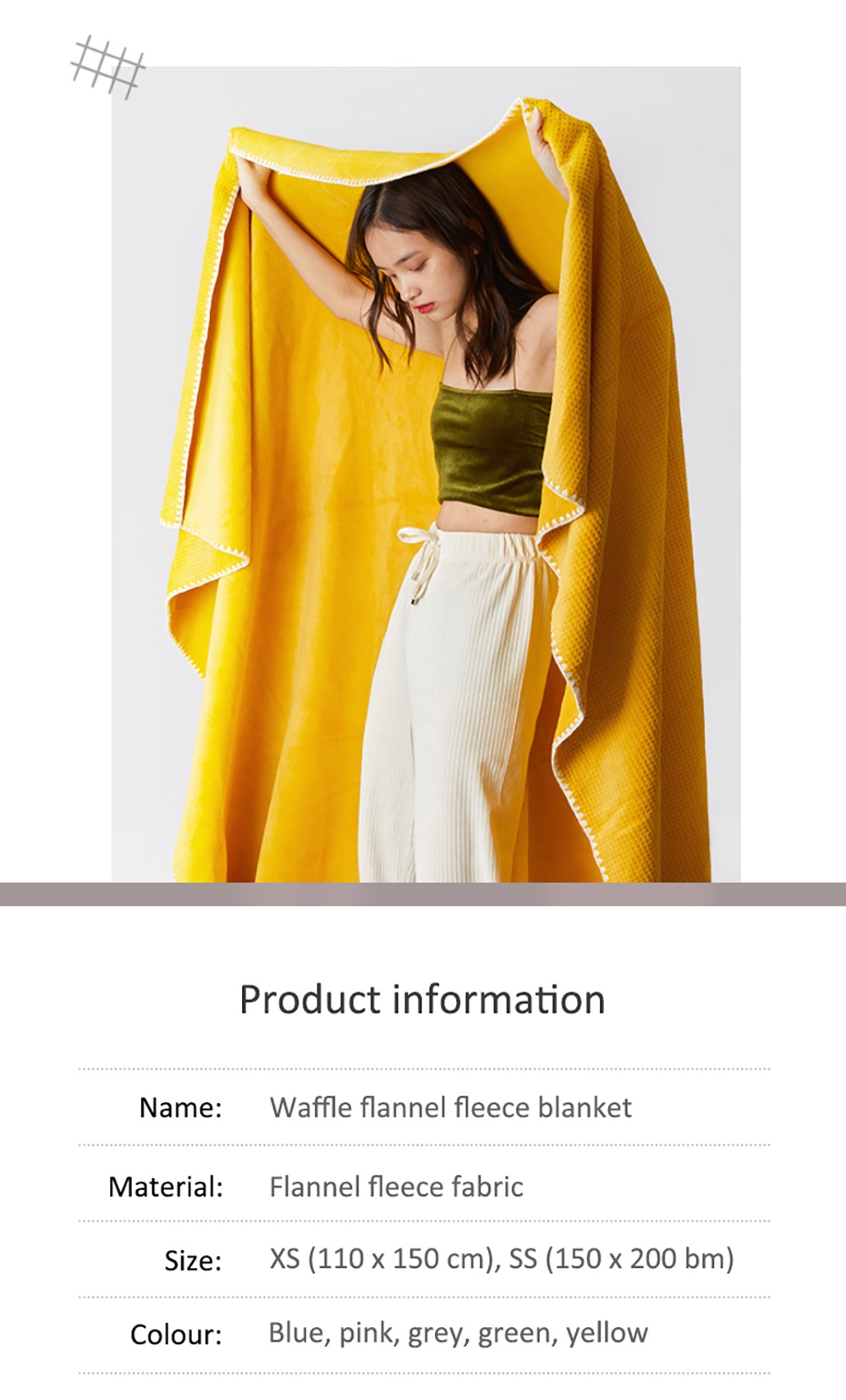 Waffle Flannel Fleece Throw Blanket-8